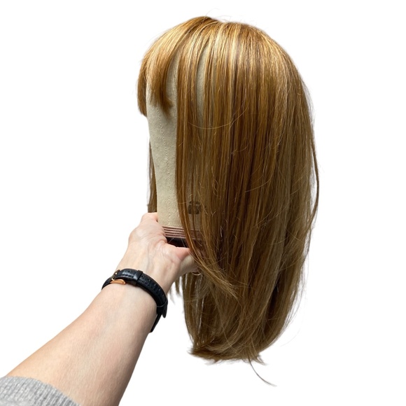 wig SHAKE-N-GO red / blonde 19" long average straight bangs synthetic 5.4oz Mod - Picture 4 of 17